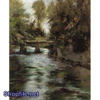 Tranh sơn dầu dòng sông êm đềm